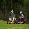 Jan on Yellow being persued by Bryce on the Red Go Kart