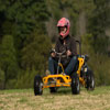 Leisa racing across the field.